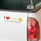 I 'Heart' Gele tangs Bumpersticker (Op Truck)