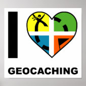 I Heart Geocaching Funny Poster (Devant)