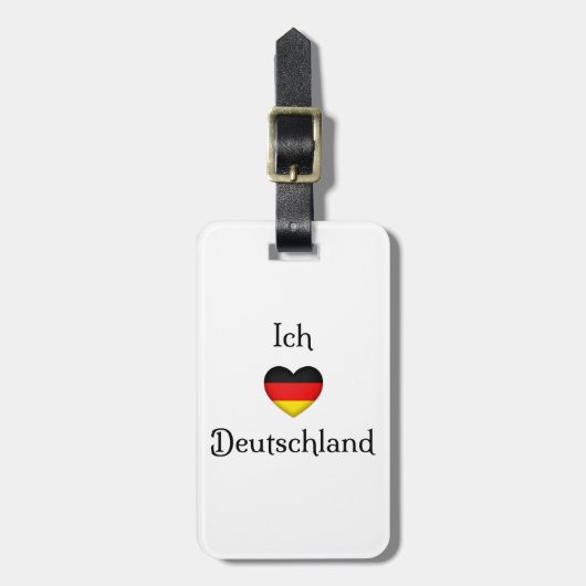 "I Heart Germany" Duits Pride World Traveler Bagagelabel (Voorkant verticaal)