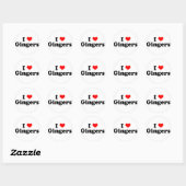 I Heart Gingers Ronde Sticker (Vel)