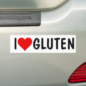 I HEART GLUTEN BUMPERSTICKER (Op auto)