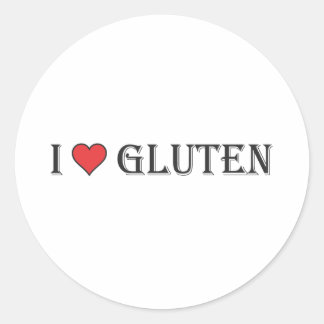 I Heart Gluten - heldere achtergrond Ronde Sticker