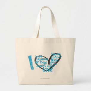 I Heart Graffiti Aqua Grote Tote Bag