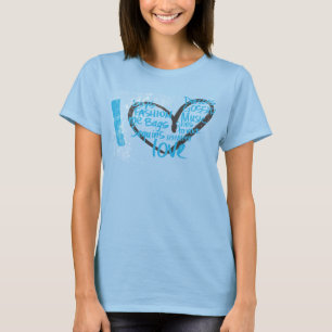 I Heart Graffiti Aqua T-shirt