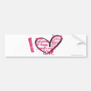 I Heart Graffiti Magenta Bumpersticker