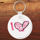 I Heart Graffiti Magenta Sleutelhanger (Voorkant)