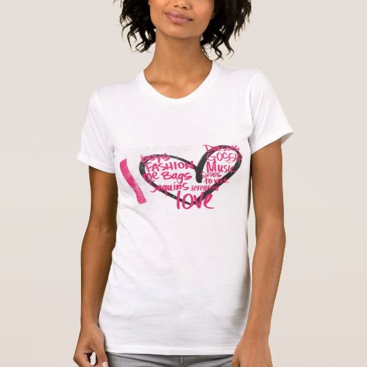 I Heart Graffiti Magenta T-shirt (Voorkant)