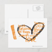 I Heart Graffiti Oranje Briefkaart (Voorkant / Achterkant)