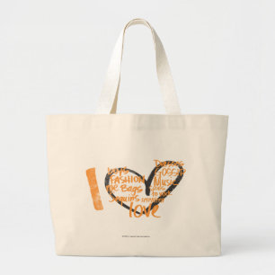 I Heart Graffiti Oranje Grote Tote Bag