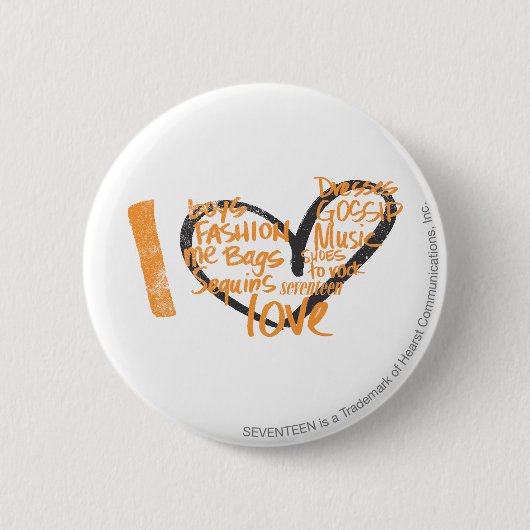 I Heart Graffiti Oranje Ronde Button 5,7 Cm (Voorkant)
