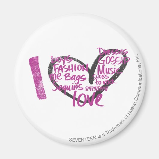 I Heart Graffiti Paars Magneet (Voorkant)