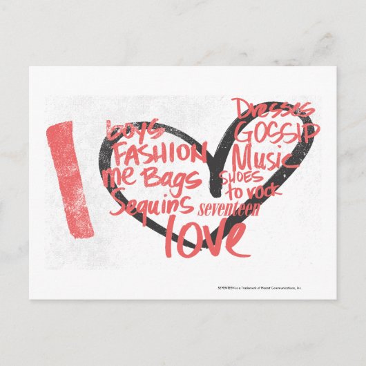 I Heart Graffiti roze Briefkaart (Voorkant)