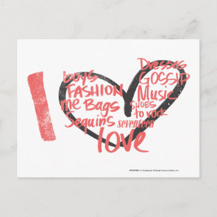 I Heart Graffiti roze Briefkaart