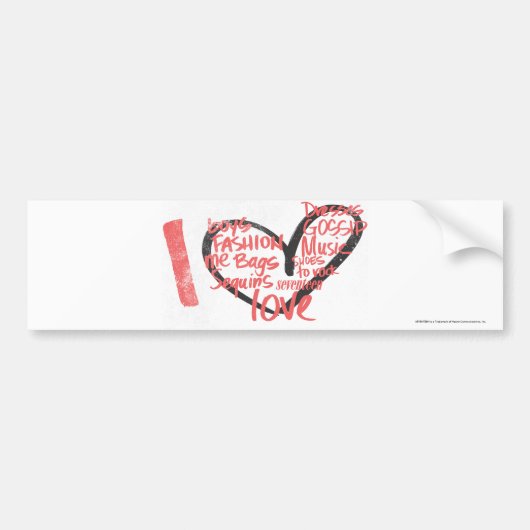 I Heart Graffiti roze Bumpersticker (Voorkant)