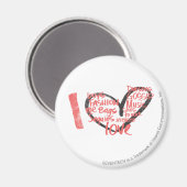 I Heart Graffiti roze Magneet (Voorkant / Achterkant)