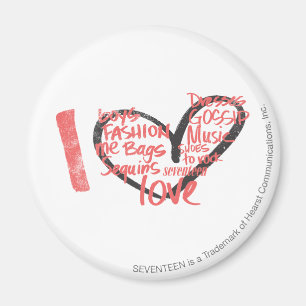 I Heart Graffiti roze Magneet