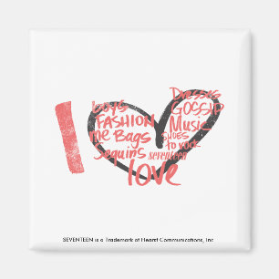 I Heart Graffiti roze Magneet