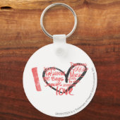 I Heart Graffiti roze Sleutelhanger (Voorkant)