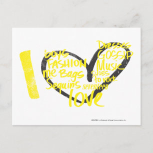 I Heart Graffiti Yellow Briefkaart