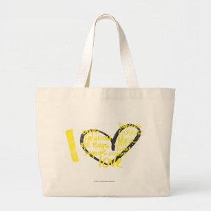 I Heart Graffiti Yellow Grote Tote Bag