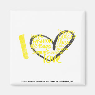 I Heart Graffiti Yellow Magneet