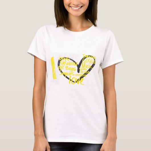 I Heart Graffiti Yellow T-shirt (Voorkant)