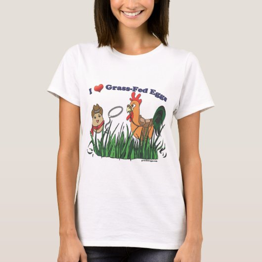 I Heart Grass-Fed Eggs T-shirt (Voorkant)