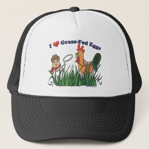 I Heart Grass-Fed Eggs Trucker Pet
