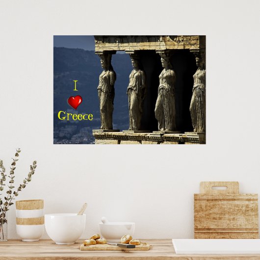 I heart Greece poster print / toile (Cuisine)