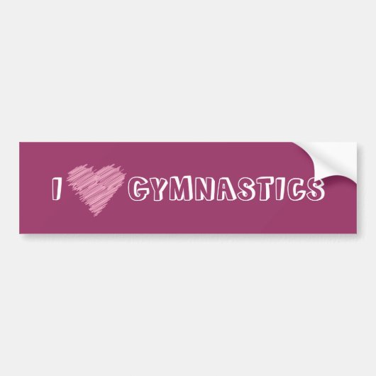 I Heart Gymnastics Bumpersticker (Voorkant)