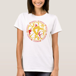I Heart Gymnastics - Gold en Red T-shirt