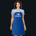 I heart gyros Funny cuisine grecque tablier cuisin<br><div class="desc">J'aime gyros Funny cuisine grecque tablier cuisine pour hommes et femmes. J'adore le design modèle pour votre nourriture préférée. Cuisine amusante et tabliers barbecue dans n'importe quelle couleur. Idée cadeau personnalisé mignonne pour les amis grecs, la famille, le chef du restaurant, cuisinier, maman, papa, foodie etc. Couleurs bleu et blanc...</div>