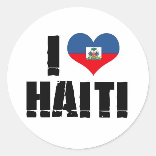I HEART HAITI RONDE STICKER (Voorkant)