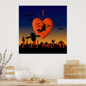 I Heart Halloween Poster Artistique Imprimer (Cuisine)