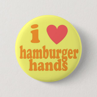 I Heart Hamburger Hands Ronde Button 5,7 Cm