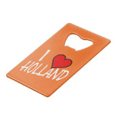I Heart Holland op of neer Kredietkaart Flessenopener (Achterkant Gekanteld)