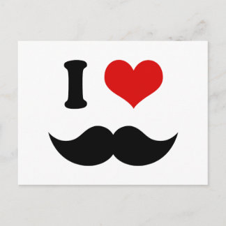 I Heart I Love Black Mustache Briefkaart