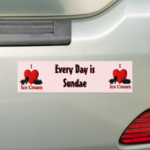 I Heart Ice Cream Bumpersticker (Op auto)