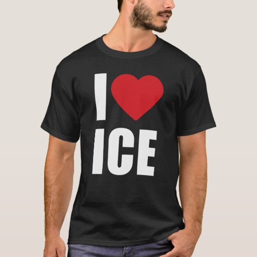 I Heart ICE Tee Patriotic Conservative Support T-shirt (Voorkant)