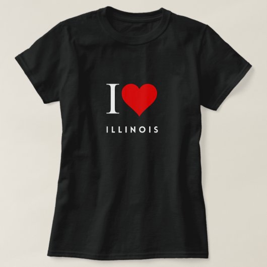 I Heart Illinois noir T-shirt femme (Design devant)
