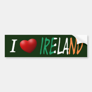 I Heart Ireland on Irish Flag bscn Bumpersticker