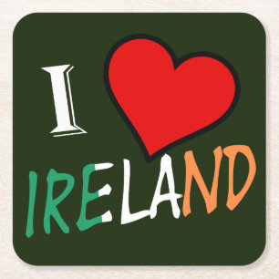 I Heart Ireland overlay coaster Vierkante Kartonnen Onderzetter