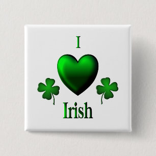 I Heart Irish Vierkante Button 5,1 Cm