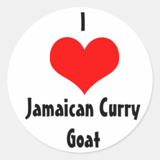 I Heart Jamaican Curry Goat Ronde Sticker