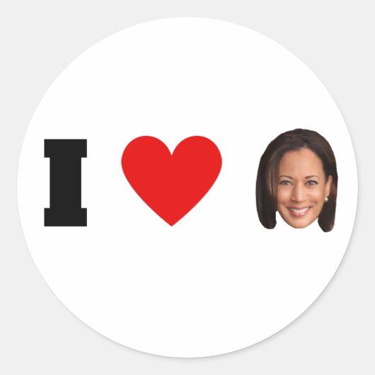 I Heart Kamala Harris Ronde Sticker (Voorkant)