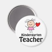 I Heart Kindergarten Leraar Magneet (Voorkant / Achterkant)