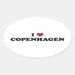 I Heart Kopenhagen Denmark Ovale Sticker