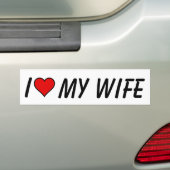 I HEART [KORTE TEKST] BUMPERSTICKER (Op auto)