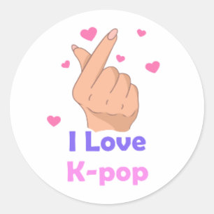 I Heart Kpop Ronde Sticker