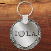 I Heart L.A. Silver Heart Keychain (Voorkant)